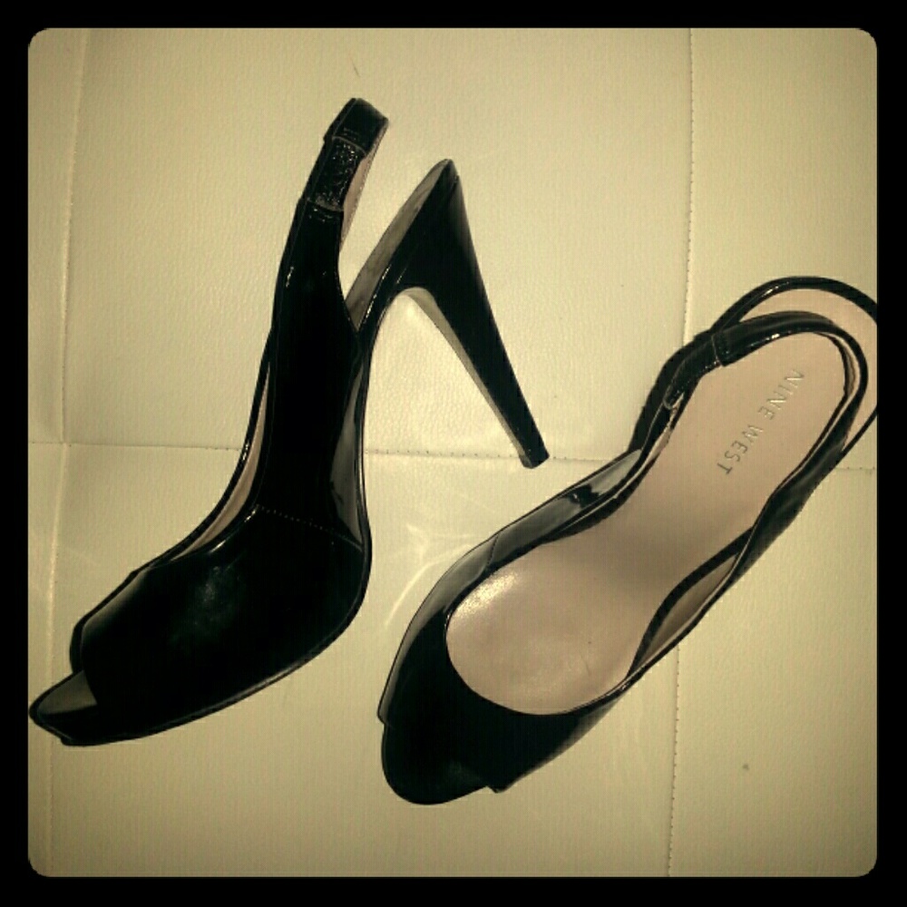 Nine West Patent Sling-Back Peep-Toes!